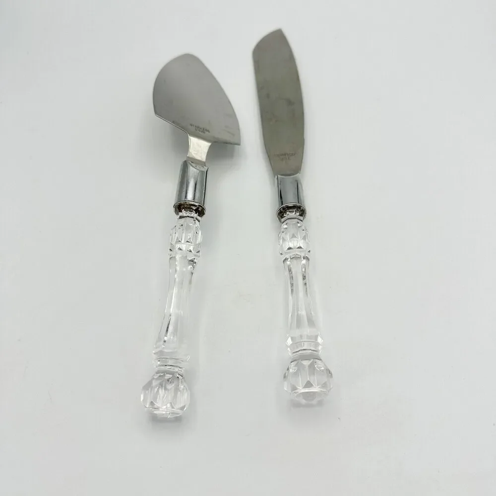 Cake Knife & Server Acrylic Stainless Steel Faux Crystal Handle Wedding Party